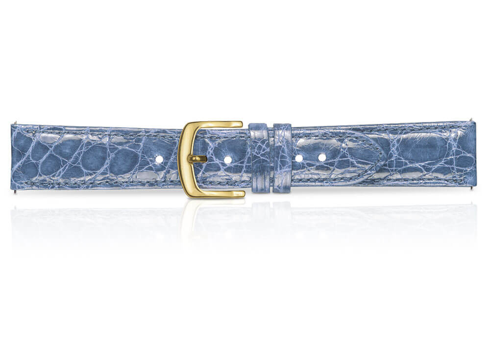 Schmuck Uhren Armband Leder blau gold